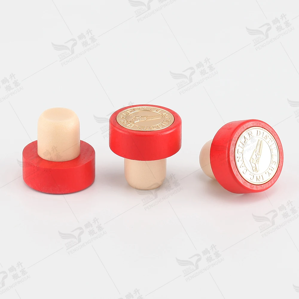 Wooden Synthetic Cork T Shape Polymer Wine / Spirits Synthetic Cork Bottle Stopper Customized Rubber Covers for Glass Bottles