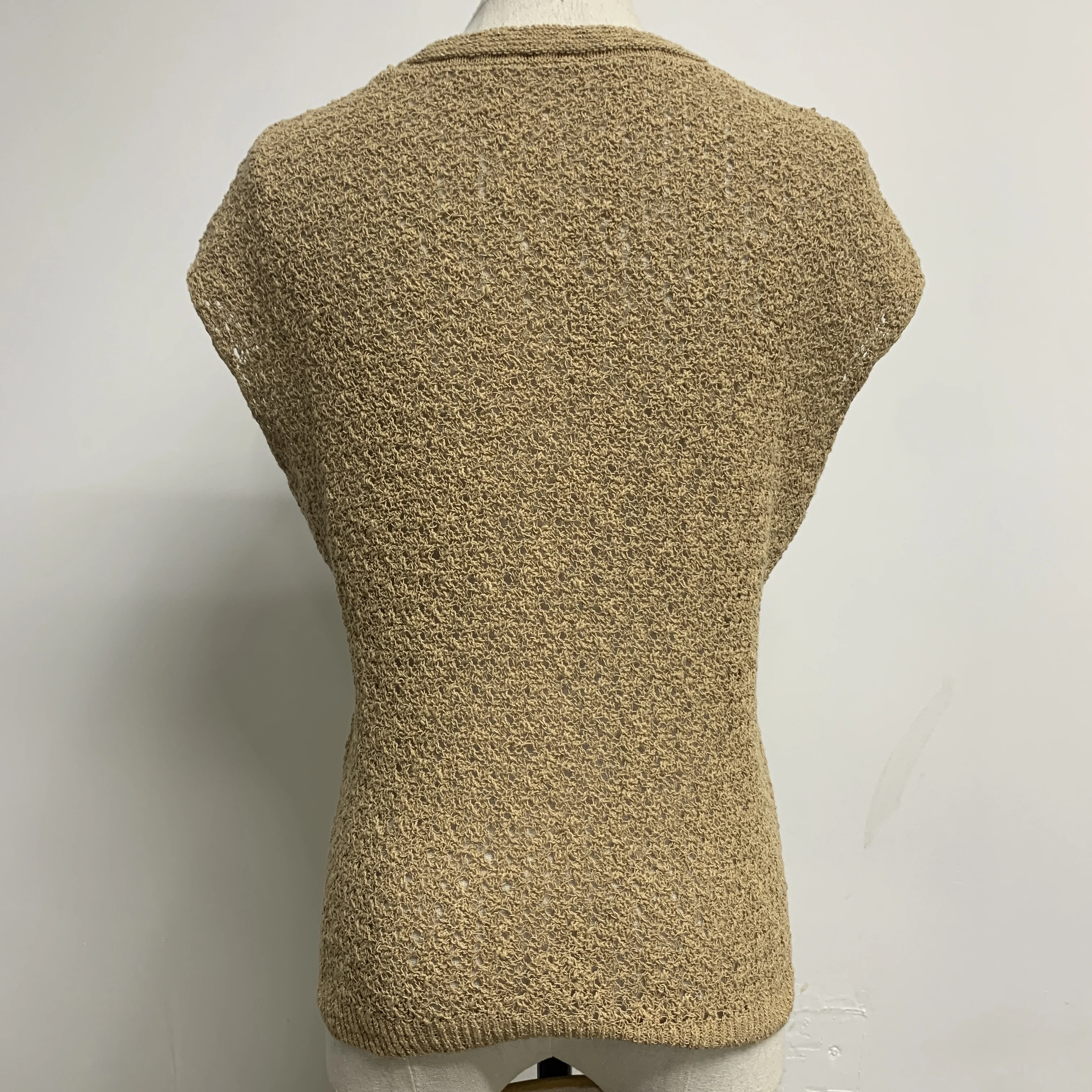 Unisex 100% Cotton Paper Nylon Hand-Woven Sleeveless Solid Color Neck-Knitted Crochet Fashionable Comfort Embroidery T-Shirt