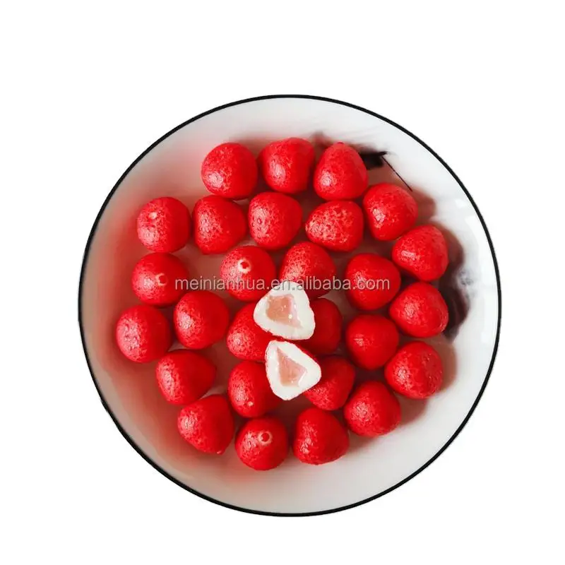 Wholesale Cheap Fruity Big Size Chewing Gum Factory-Little Strawberry Bubble Gum in Drop Shape for Kids Packaging Bag