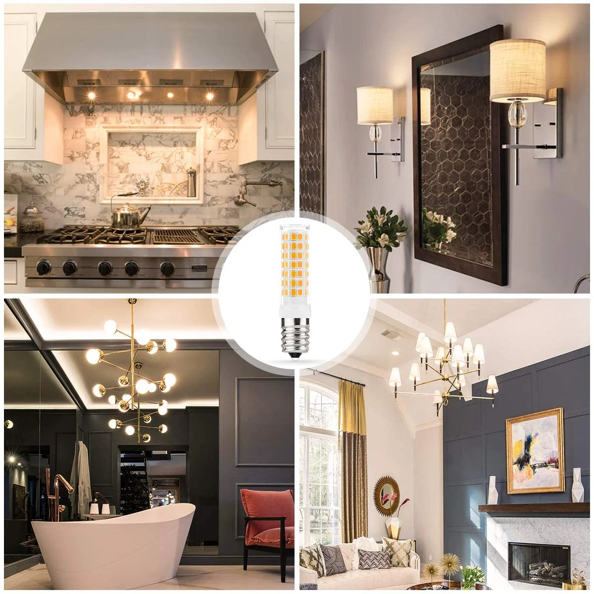 Lohas E14 mini LED Corn Light Bulb 4W(50W Halogen Equivalent) Warm White 3000K Non-Dimmable Cooker Hood home Bulbs