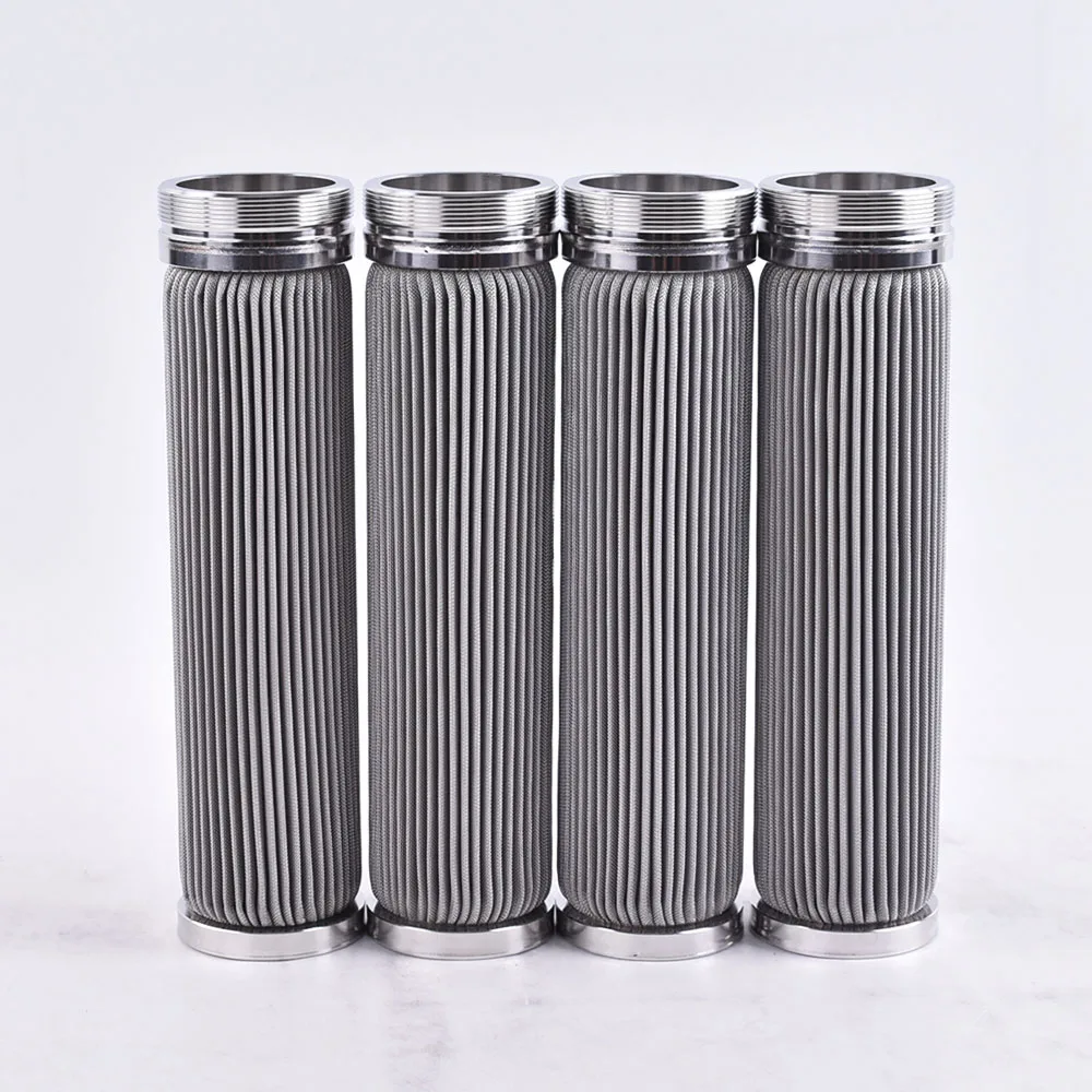 High quality stainless steel glue viscous liquid filter water Cartridge Breathable pilot pleated filter element