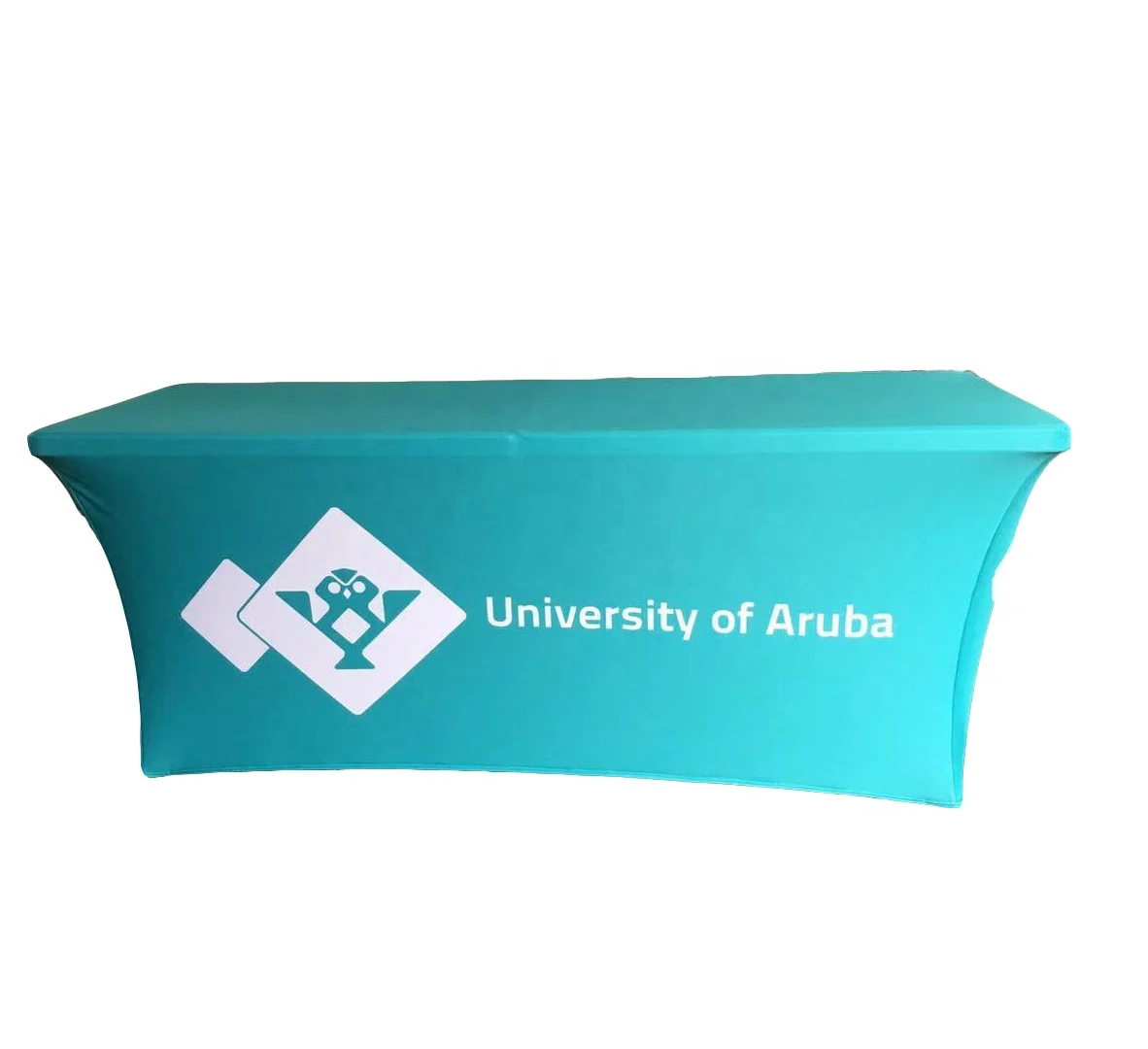 Custom Logo Fabric  Stretch Table Cloth Elastic Spandex Table Cloth For Event Display Advertising