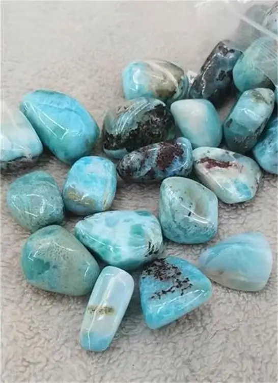Wholesale A Grade Nature Gemstone  Free Shape Tumble Smooth Rough Larimar Stone DIY Jewelry Making
