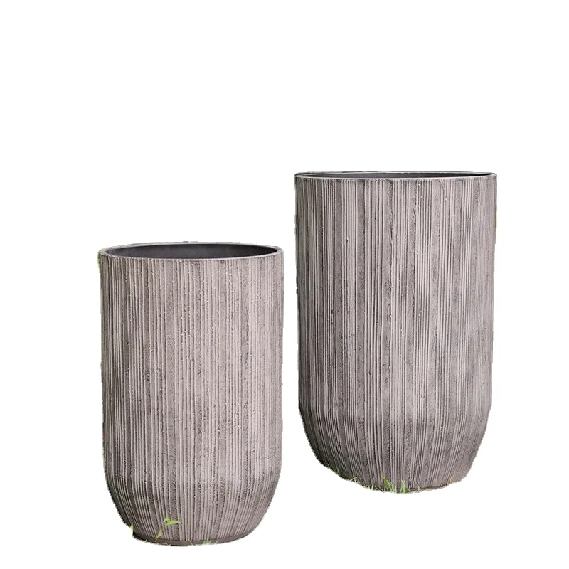 Thick Plastic Resin Outdoor Indoor Garden Tree Planter Square Imitate Cement Sandstone Large Flower Pots Manufacturer For Sale