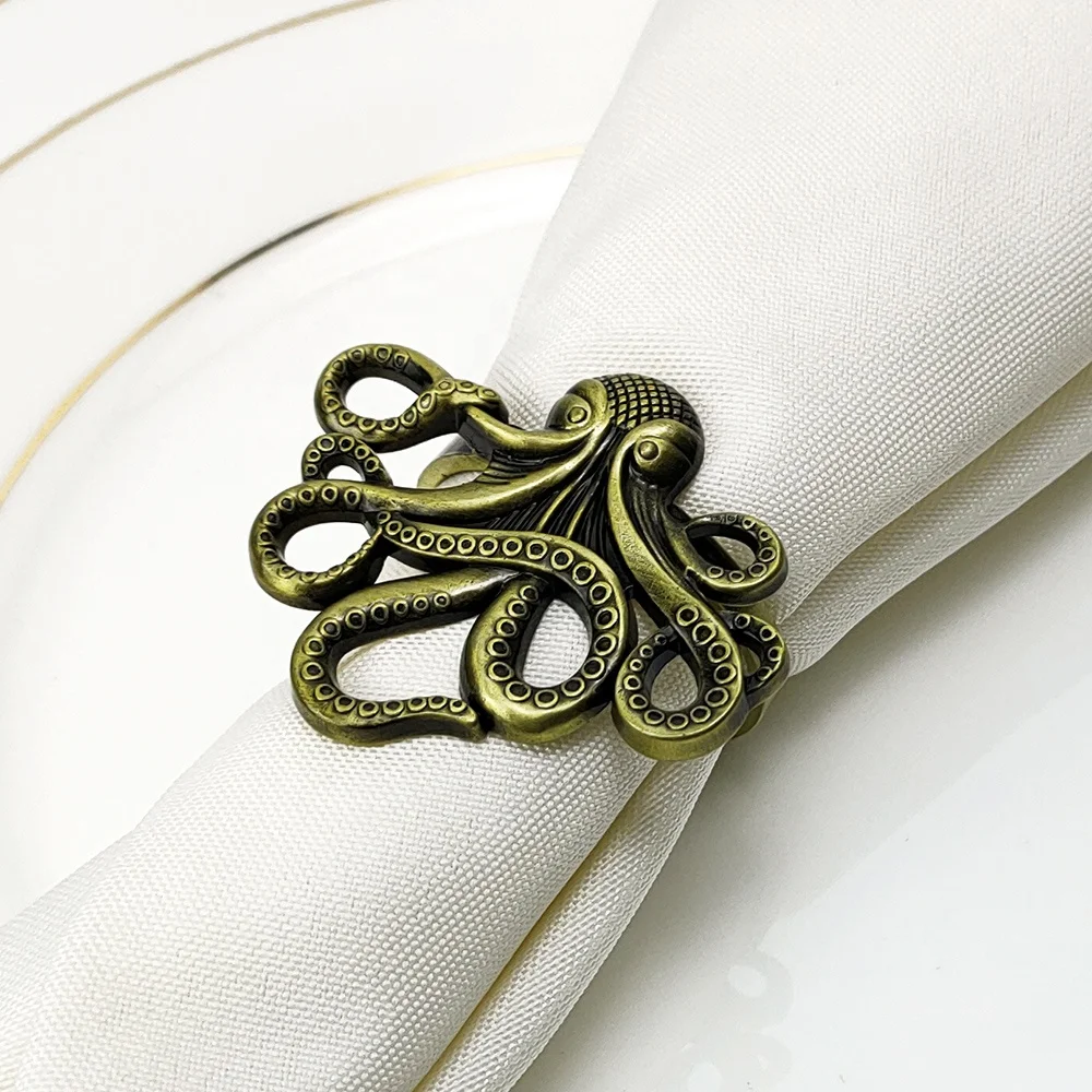 octopus napkin rings eco-friendly devilfish serviette ring electroplating