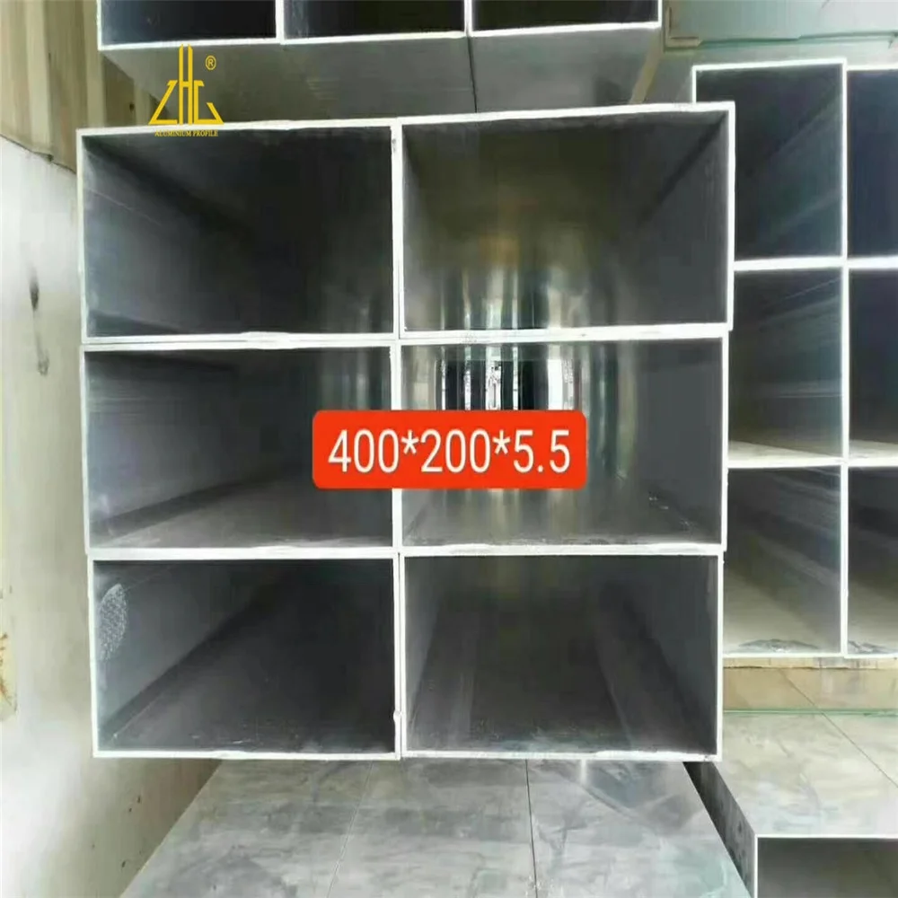 Zhonglian Anodized Black Coating Decorative Rectangular Aluminum Tube Square Extruded Aluminum Pipe 200 300mm Size
