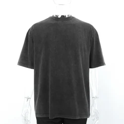 Wholesale blank acid wash oversized tee tshirt men graphic print t-shirts fashion distressed vintage t shirt