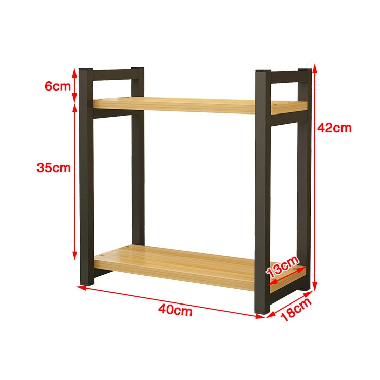 Горячая продажа 2 слоя микроволновая печь деревянная полка полки для специй кухонная стойка хранения