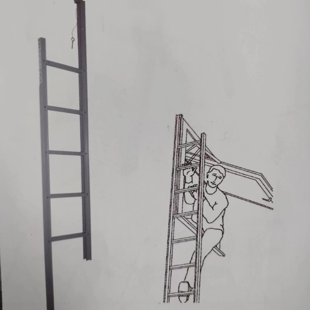 DX--7010 hot sell Aluminum  Fire Escape Ladder Safety Rope folding Ladder emergency escape ladder