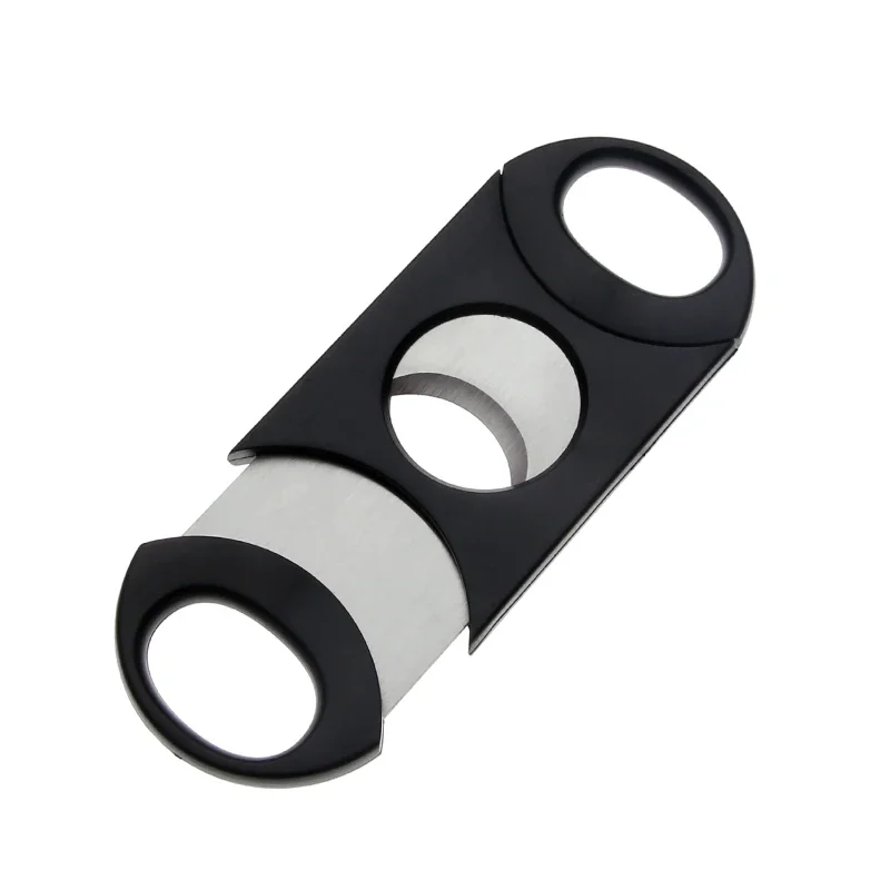 Juji оптовая продажа дешевая цена портативный резак для сигар мини-аксессуар пластиковый логотип двойное лезвие ножницы