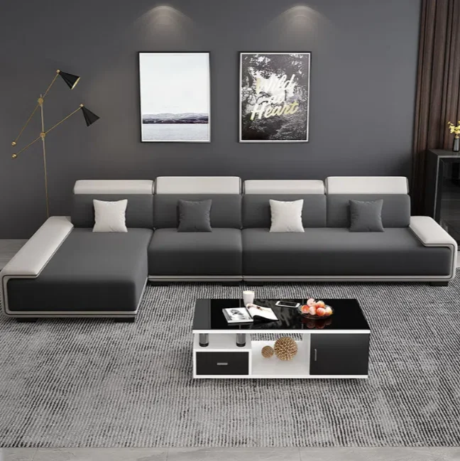 Bar Sofa modern grey fabric segmented sofa living room sofa set European home furniture bedroom furniture style