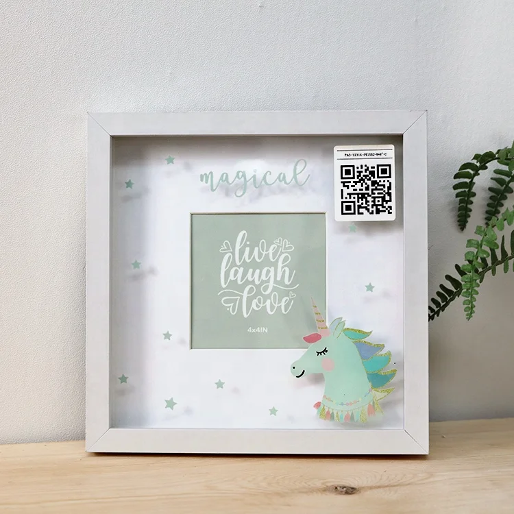 Wholesale Hot Selling Eco-Friendly cute horse baby children 8*8 Wood multiple wall hanging Picture Photo Home Decor art frame