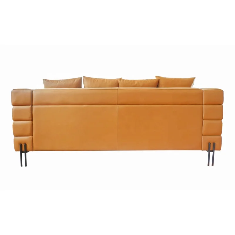 Living Room Furniture Modular Sectional Design Modern Home Hotel Lobby Waiting Room Brown 3 Seater Leather Sofa