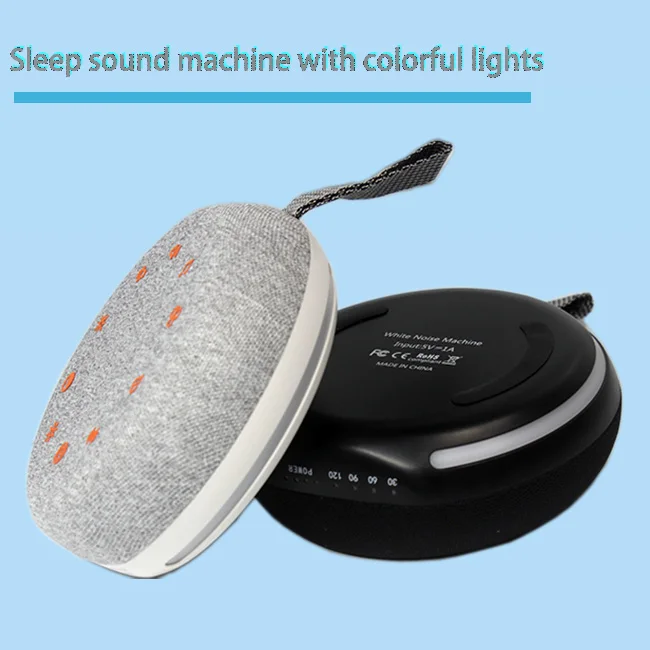 Customized Sounds White Noise Therapy   Sleep Machine with Timer, RGB 7 Colors Night Light for Baby Children Adults