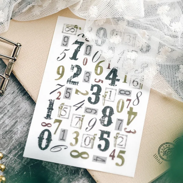 RUB ON Plant Numbers Sticker Scrapbooking Journal Crafts Transfer Stickers DIY Photo Albums Decorative