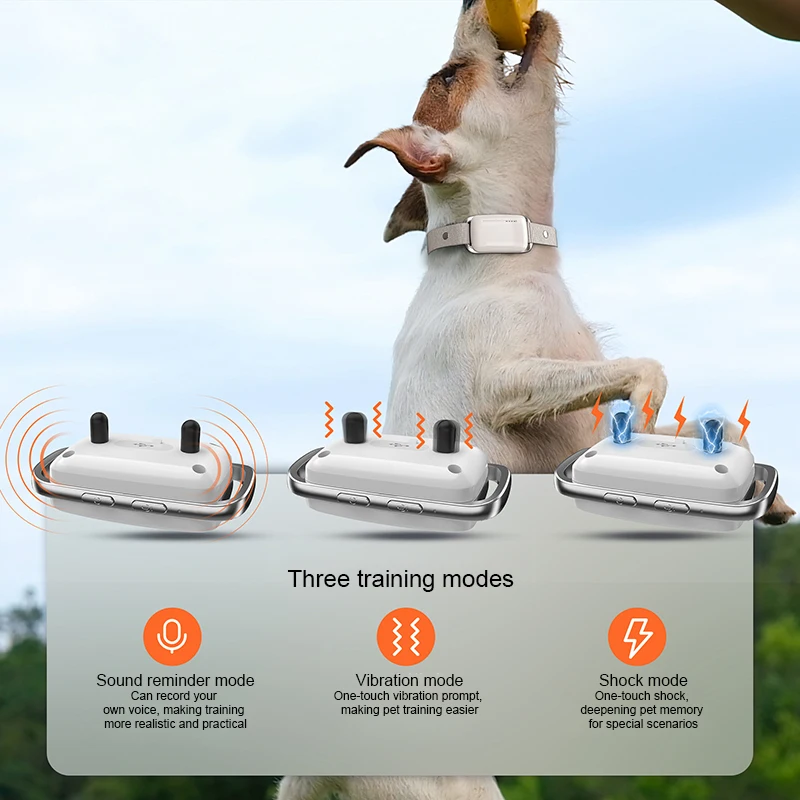 Custom Waterproof Dog Anti Barking Collar Rechargeable Electric Shock Training Remote Control Pet Dog Training Collars