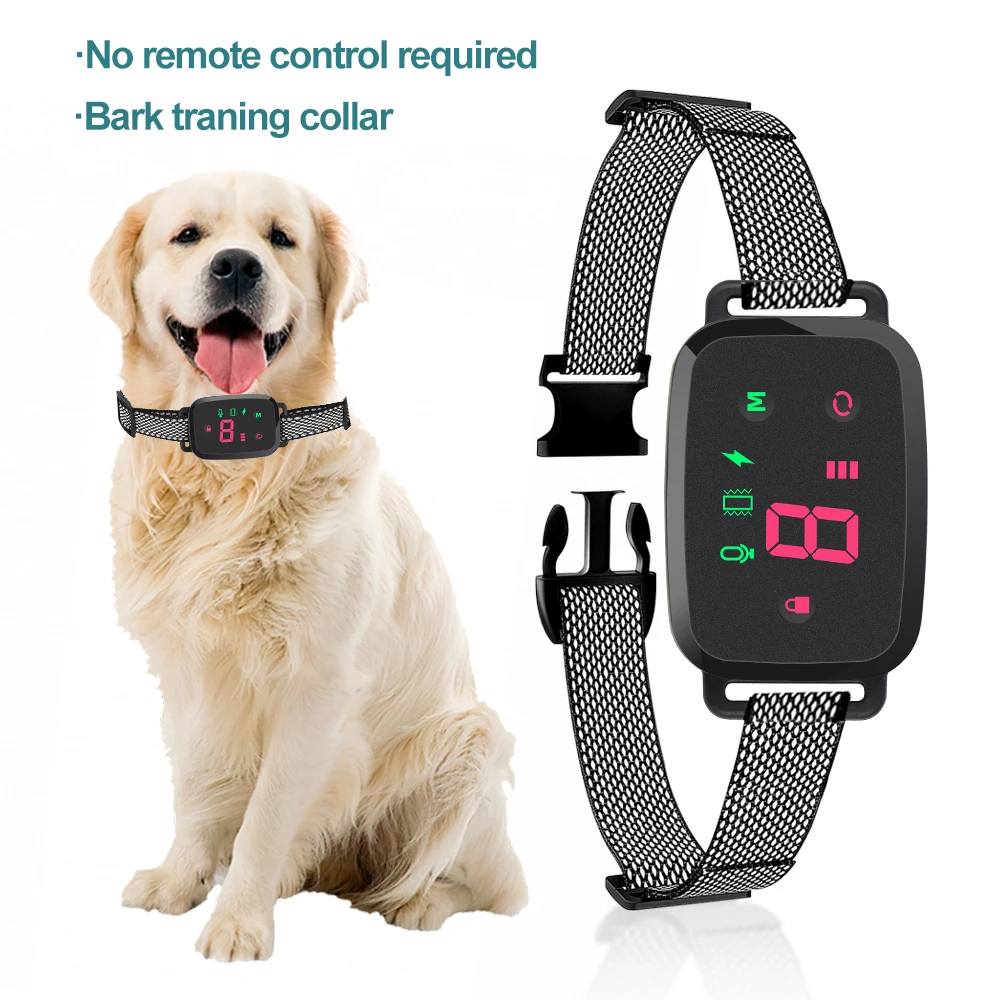 Electric Waterproof Anti-barking Pet Dog Training Collar LED Display No remote control required Automatic training dog collar