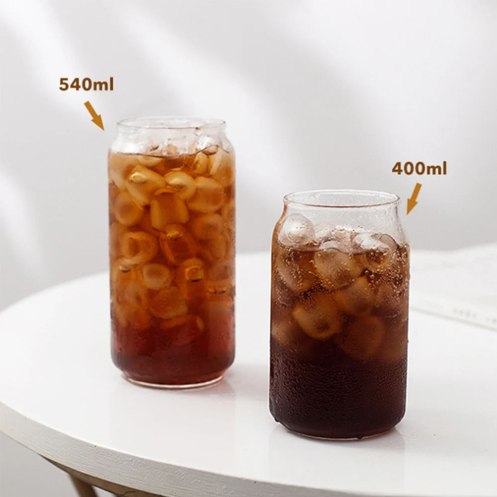 Samlife 400 мл 500 мл мультяшная газированная пивная банка в форме стаканов с крышкой и соломой