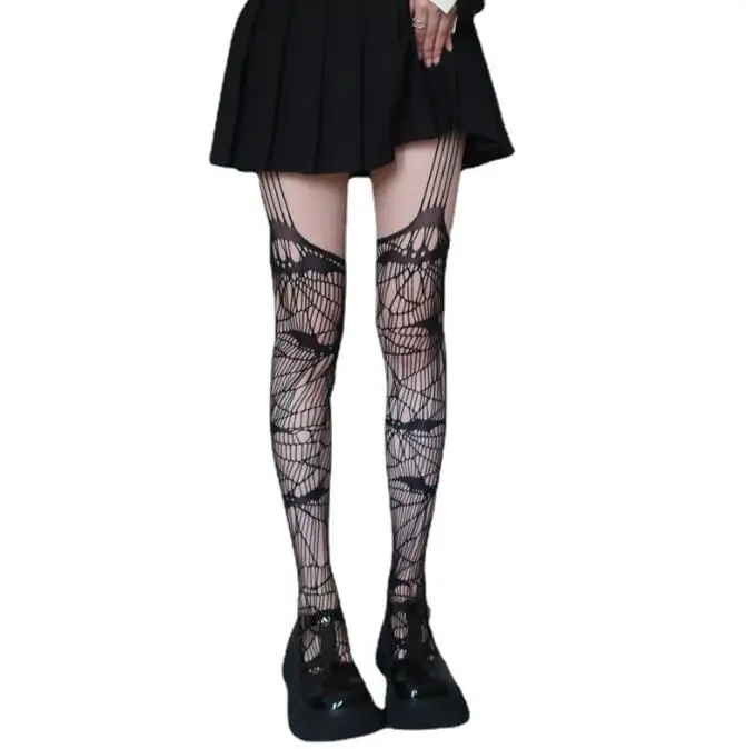 New pantyhose suspender stockings bat long tube pantyhose animal models hot sale ladies fishnet socks