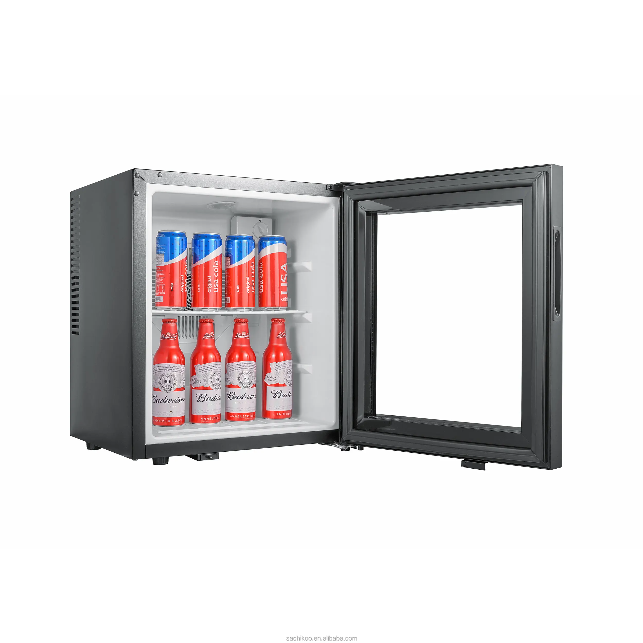 Sachikoo 40L Freon-free Luxury Glass Door Mini Fridge Cabinet without Compressor for Hotel Office