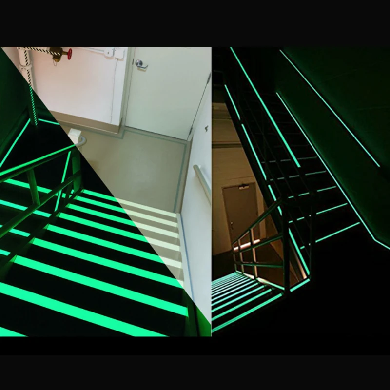 Glow Luminous Fluorescent In The Dark Roll Luminescent Film Self Adhesive Glowing Tape