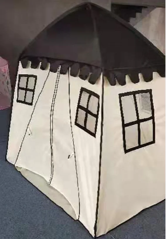 Factory Large Kids Teepee Tent Portable Children Play Tent for Boys Indoor Outdoor Use Fort with Carrying Case Black