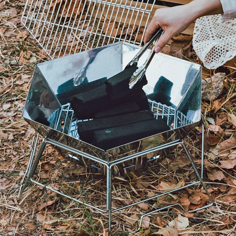 Гриль для барбекю из нержавеющей стали, деревянная плита, уличная плита для кемпинга, горелка для барбекю и пикника