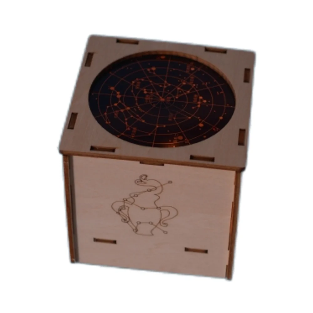 Wooden Planetarium DIY Science Experiment Kit Manual Constellation Light Activity Toys for Kids