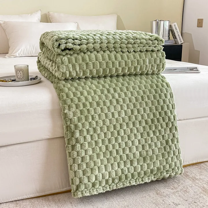 Fleece Blanket Checkered Throw Blanket Soft Cozy Blanket