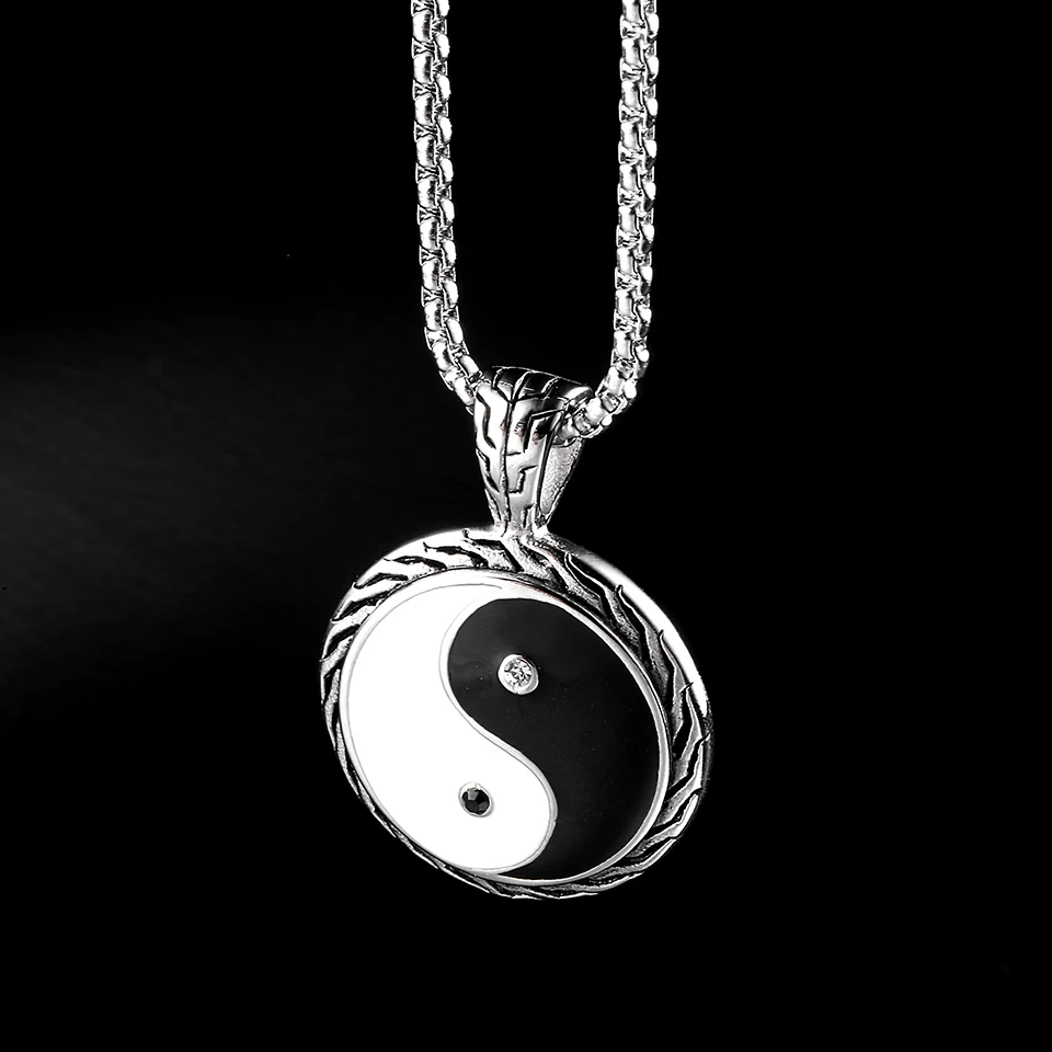 Stainless Steel Jewelry Religious Series Tai Chi Necklaces Gossip Yin Yang Necklace For Men Women Gioielli Da Donna