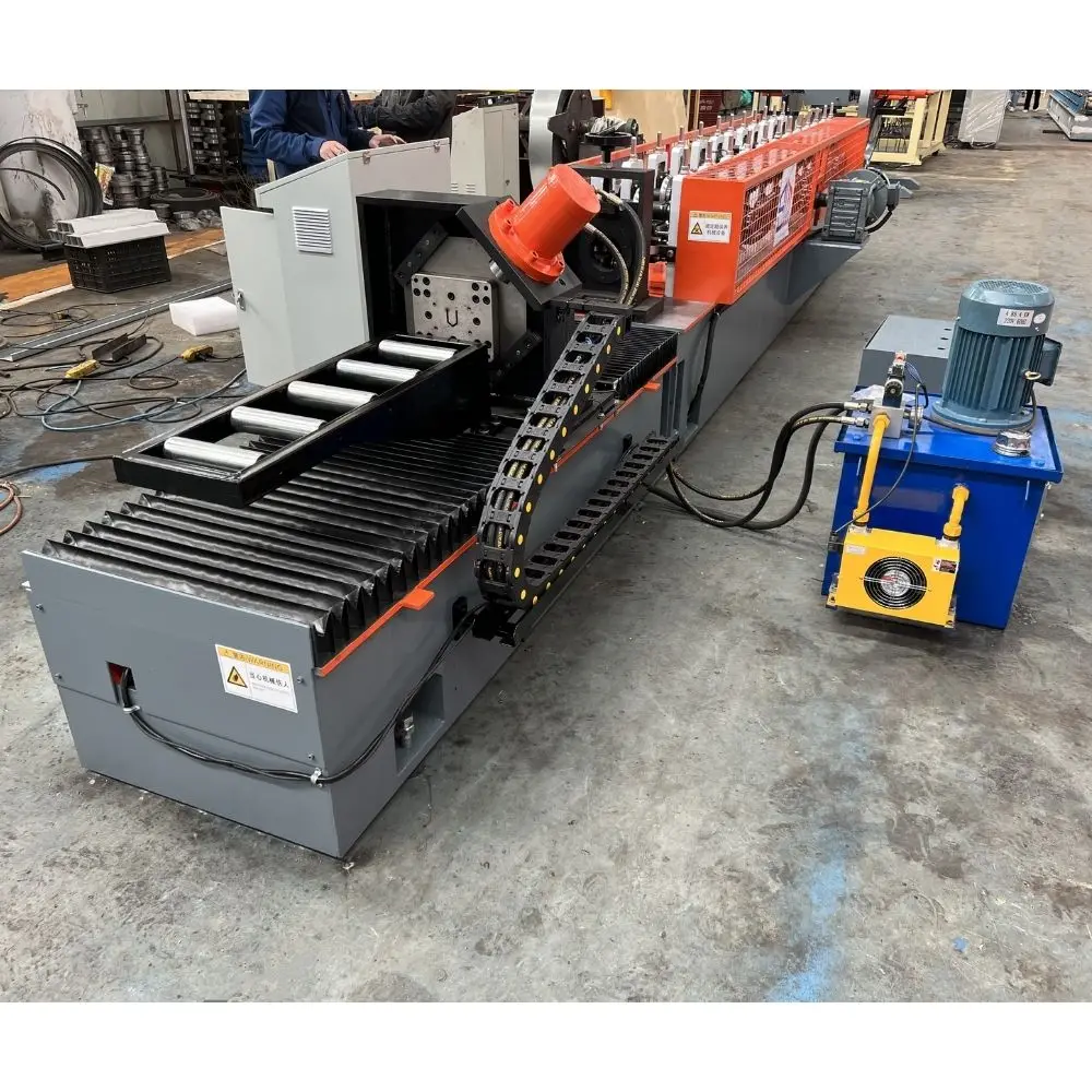 High Speed Warehouse Supermarket Storage System Galvanized Metal Welded Wire Mesh U Support Deck Channel Roll Forming Machine