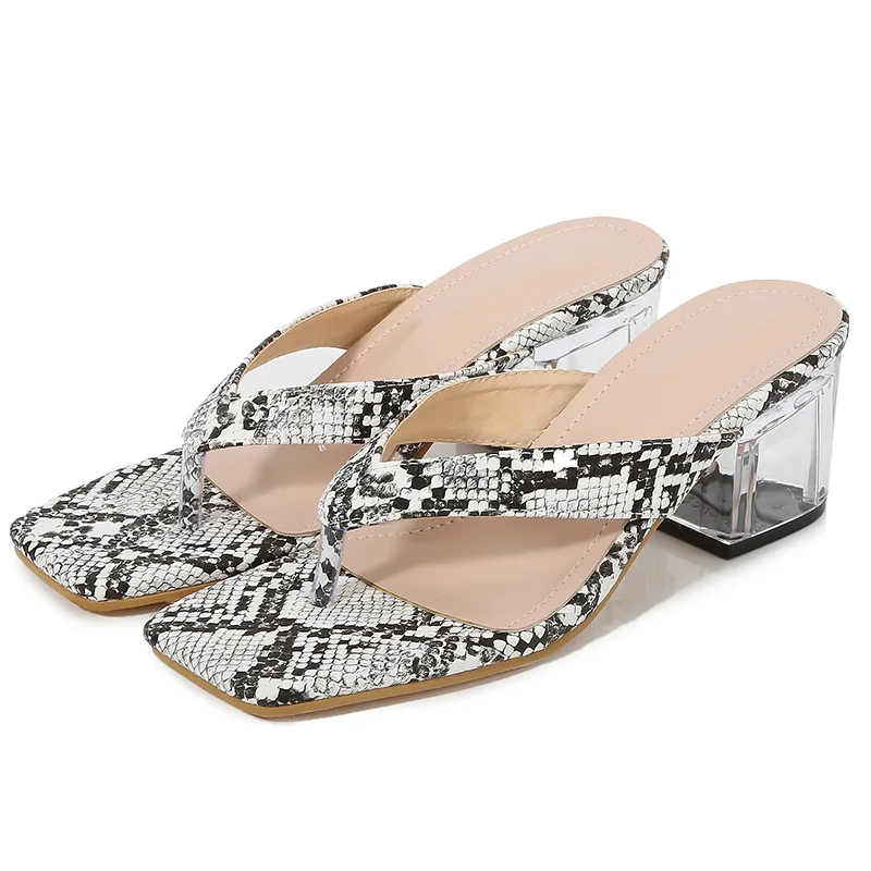 CSS101 Hot sale slippers women shoes shoes snakeskin pattern transparent with sandals for women