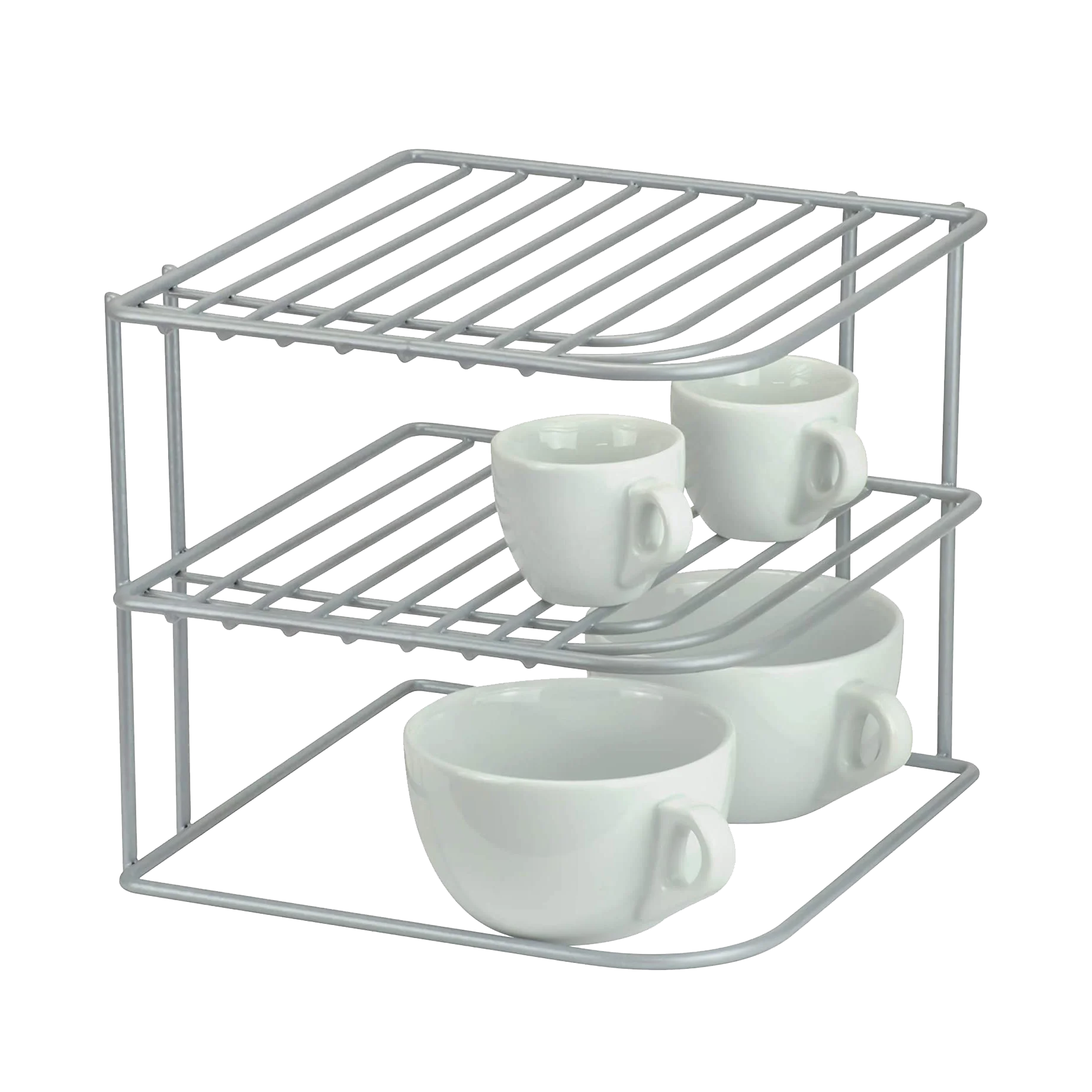 Metal 3 Tier Kitchen Corner Rack Counter Top cups Tableware Storage Wire Rack
