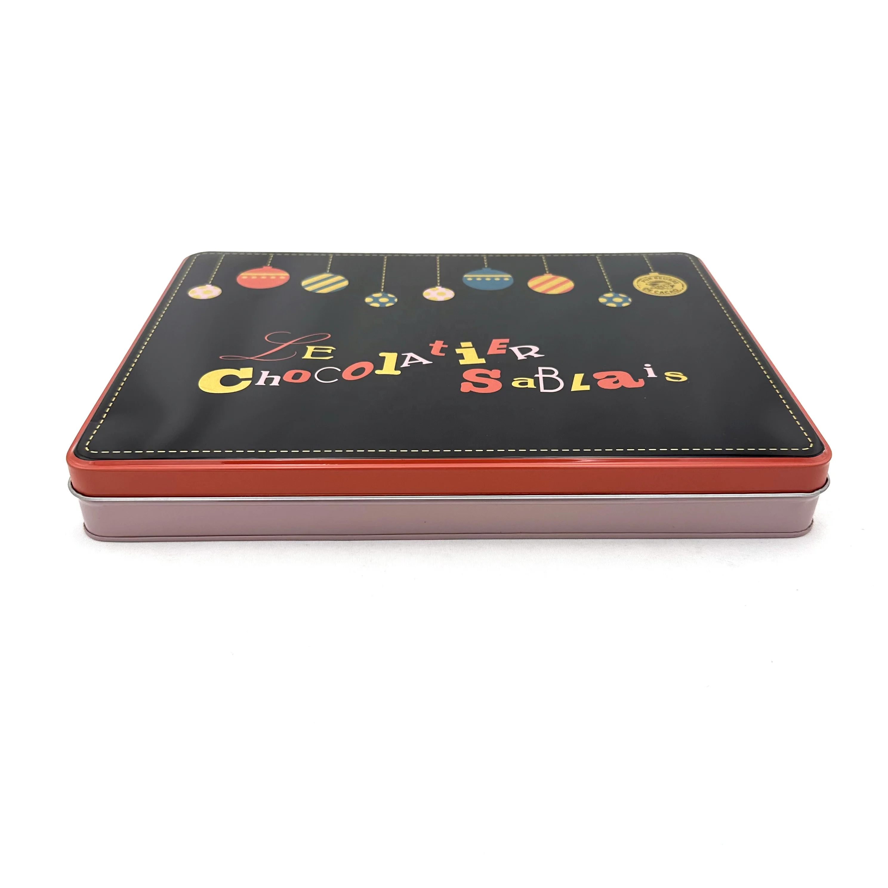 Customized large rectangular metal iron box packaging chocolate candy gift tin box Swiss candy tin box