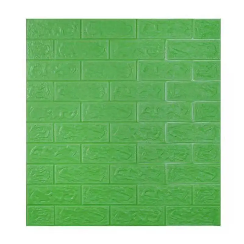 Green Brick Wall Panel For Home Decor PE Foam Wallpaper