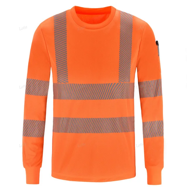 Breathable Construction Uniforms Short Shirt Long Sleeve Hi Vis Reflective Road Safety T Shirt Men