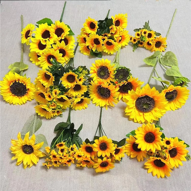 Wholesale Artificial Sunflower Silk Flower Handmade Sunflowers For Wedding Home