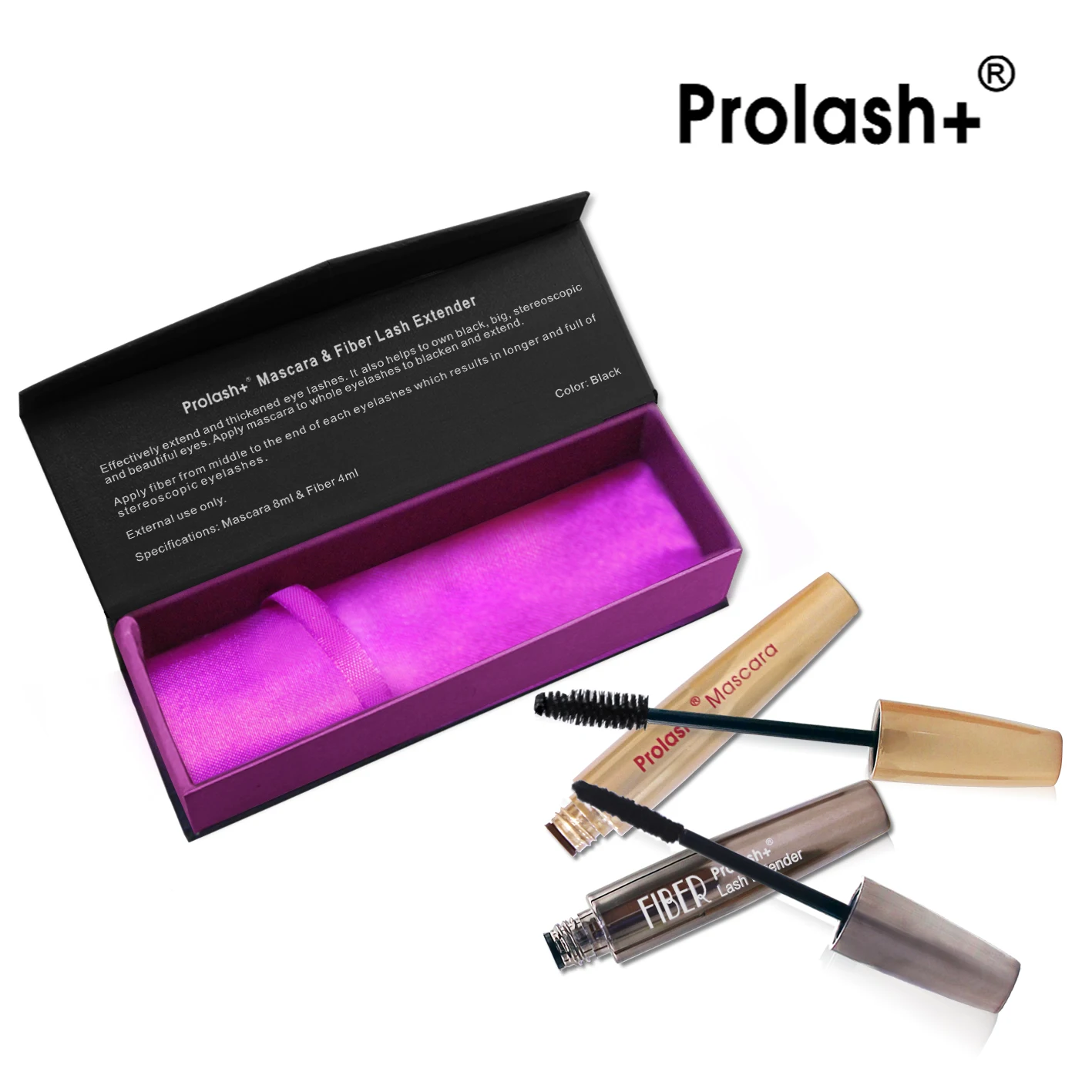 Prolash+ Mascara 3D Fiber Lash Extender, Magic Lengthening Extension Mascara Bio-enzyme Volume and curl Formula