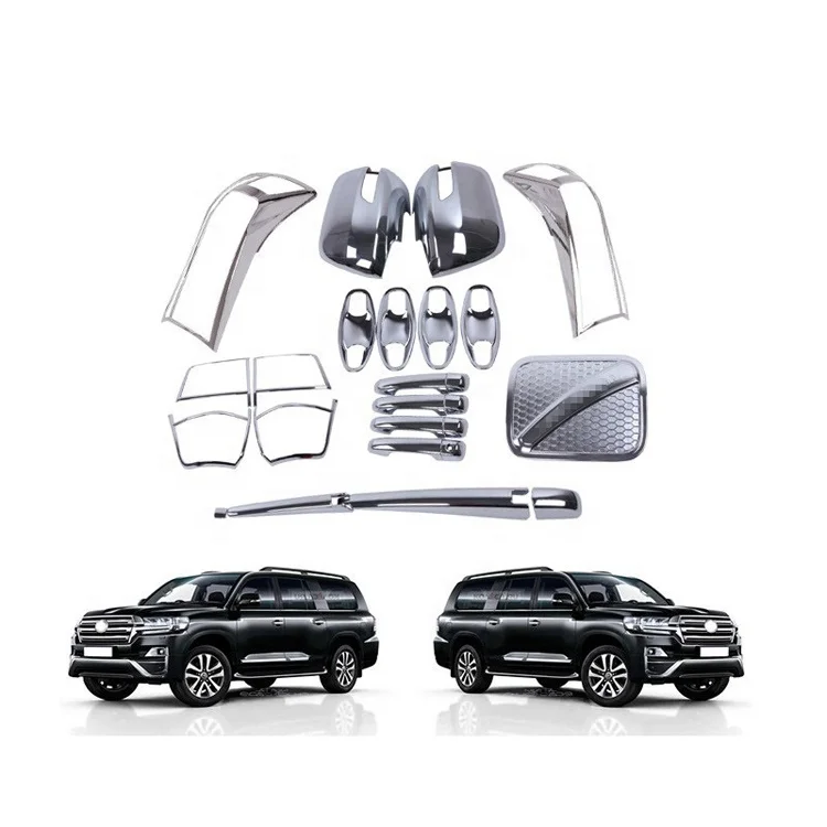 For Land Cruiser 2016-2020 ABS Chrome Tail Light Lamp Cover Trim Frame Headlamp Cover Door Handle Decoration