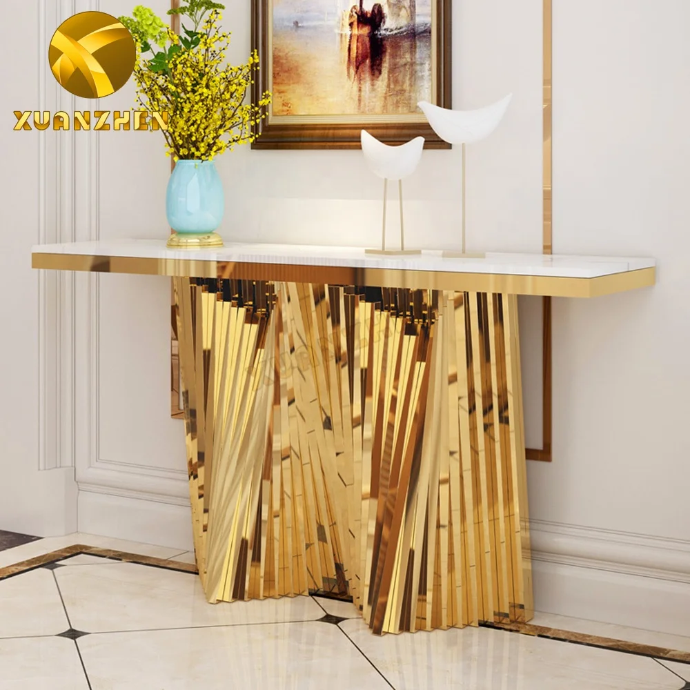 Набор мебели для гостиной, роскошный стол для прихожей со стеклянной крышкой, современный стол-консоль с зеркалом для продажи CT019