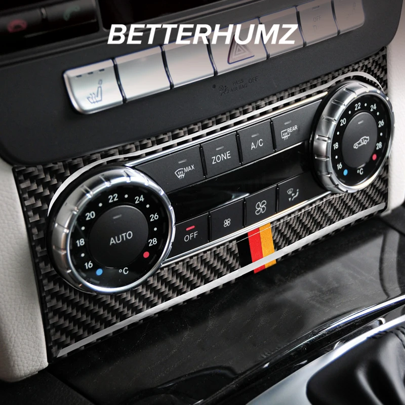 BETTERHUMZ для Mercedes W204 C Class 2011-2013 наклейка для внутренней отделки из углеродного волокна, рамка для кондиционера, автомобильные аксессуары