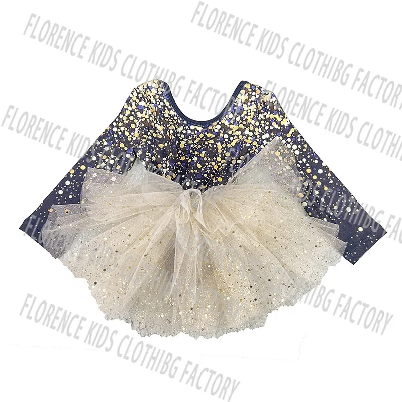 DH ODM vestido de ninas new year gold sparking toddler sequin tutu skirt girls party dress