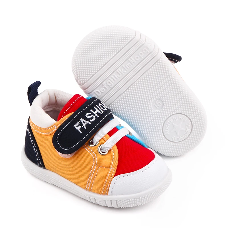 New Arrival  Canvas Baby Cotton Casual Multi-color Sneakers Shoes Rubber Non Slip Sole Walking Shoes for First Walk