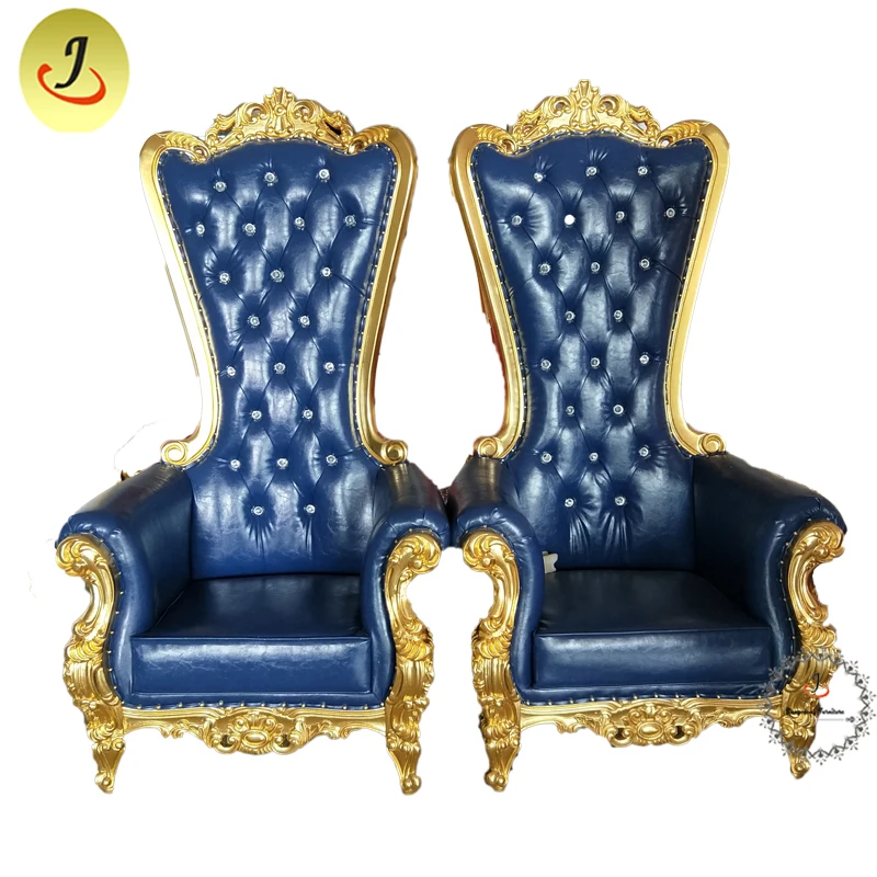 JC-K01 Modern style fashion design golden red color  Wedding king chair throne chair