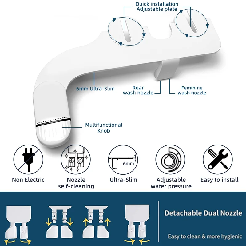 OEM/ODM Sprayer Bidet Buy Home Dual Nozzle Bidet New Design Intelligent Bidet Toilet Attachment