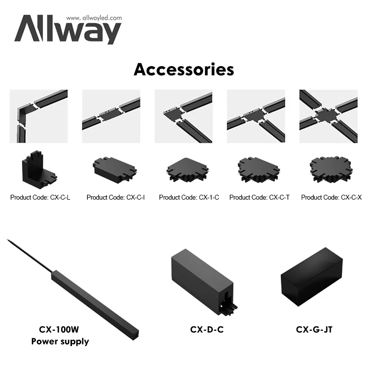 ALLWAY Removable Adjustable Aluminum Mini Size Black White Track Light 8 Watt COB Magnetic Led Track Pendant Light