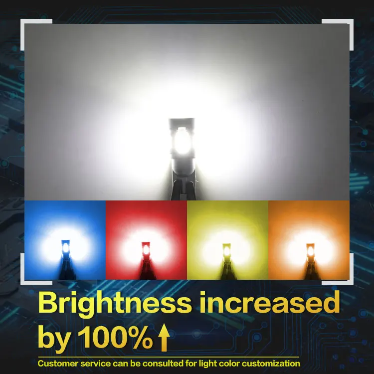 Manufacturer 12v-24v Car Led Bulb W5w Led Interior Auto Bulb 194 W5w Wedge Plate Dome Light Canbus T10 Led With No Error