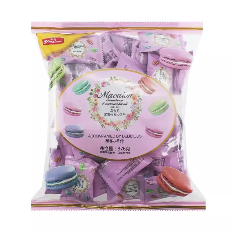 Wholesale cheap Biscuit cookies Macaron sandwich biscuits 376g/bag