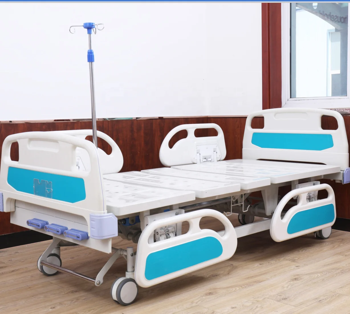 
Hospital equipment 3 cranks patient manual medical bed 