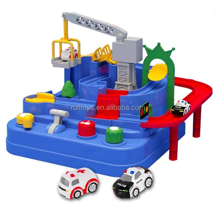 New Kids Adventure Game Rescue City Toy Friction Racing Slot Car Track